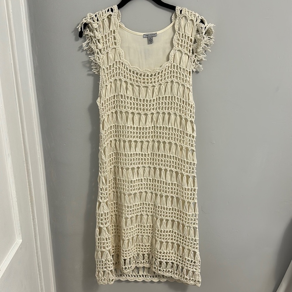 Crochet Overlay Sleeveless Dress - Cream by MOSSIMO SUPPLY CO.